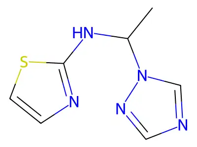N-[1-(1H-1,2,4-triazol-1-yl)ethyl]-1,3-thiazol-2-amine structure