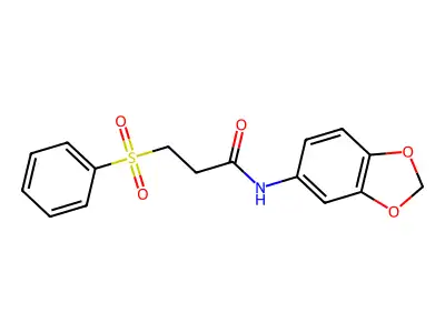 N-(1,3-benzodioxol-5-yl)-3-(phenylsulfonyl)propanamide structure