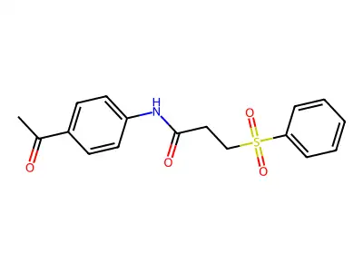 N-(4-acetylphenyl)-3-(benzenesulfonyl)propanamide structure
