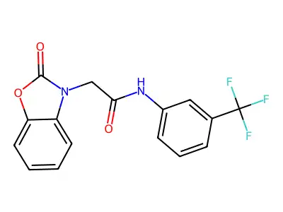 2-(2-oxo-1,3-benzoxazol-3-yl)-N-[3-(trifluoromethyl)phenyl]acetamide structure