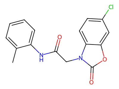 2-(6-chloro-2-oxo-1,3-benzoxazol-3-yl)-N-(2-methylphenyl)acetamide structure