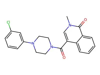 4-{[4-(3-chlorophenyl)piperazino]carbonyl}-2-methyl-1(2H)-isoquinolinone structure