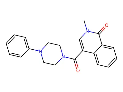 2-methyl-4-[(4-phenylpiperazino)carbonyl]-1(2H)-isoquinolinone structure