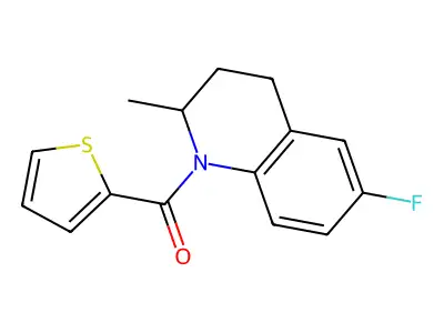 6-Fluoro-2-methyl-1-(2-thienylcarbonyl)-1,2,3,4-tetrahydroquinoline structure