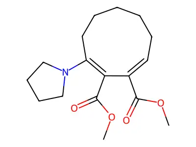 Dimethyl 3-pyrrolidin-1-ylcyclonona-2,9-diene-1,2-dicarboxylate structure