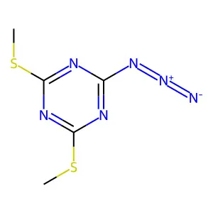 2-Azido-4,6-bis(methylsulfanyl)-1,3,5-triazine structure
