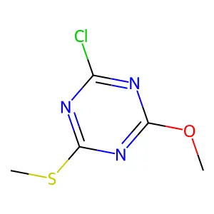 2-Chloro-4-methoxy-6-(methylthio)-1,3,5-triazine structure