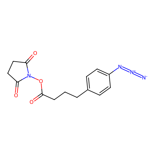 Succinimidyl 4-(4-azidophenyl)butyrate structure