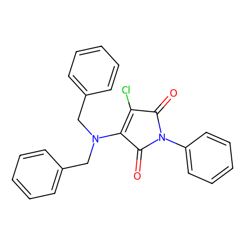 3-chloro-4-(dibenzylamino)-1-phenyl-1H-pyrrole-2,5-dione structure