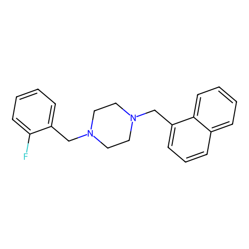 1-(2-Fluorobenzyl)-4-(naphthalen-1-ylmethyl)piperazine structure