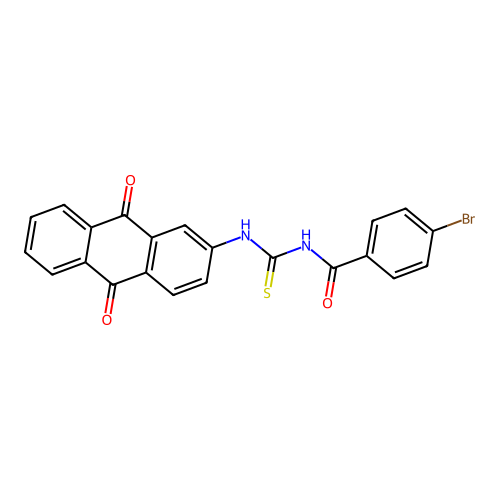 4-bromo-N-((9,10-dioxo-9,10-dihydroanthracen-2-yl)carbamothioyl)benzamide structure