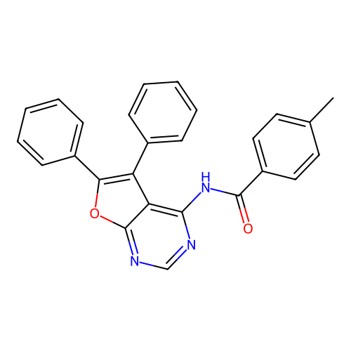 N-(5,6-diphenylfuro[2,3-d]pyrimidin-4-yl)-4-methylbenzamide structure