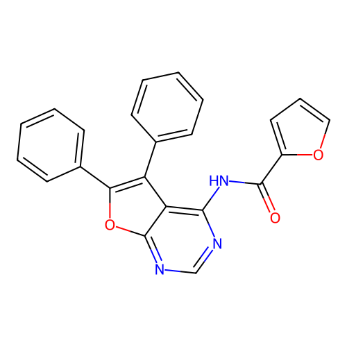 N-(5,6-diphenylfuro[2,3-d]pyrimidin-4-yl)furan-2-carboxamide structure