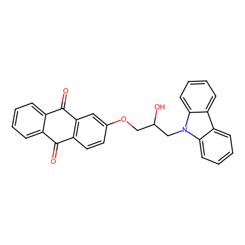 2-(3-(9H-carbazol-9-yl)-2-hydroxypropoxy)anthracene-9,10-dione structure
