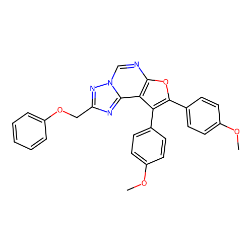 8,9-bis(4-methoxyphenyl)-2-(phenoxymethyl)furo[3,2-e][1,2,4]triazolo[1,5-c]pyrimidine structure