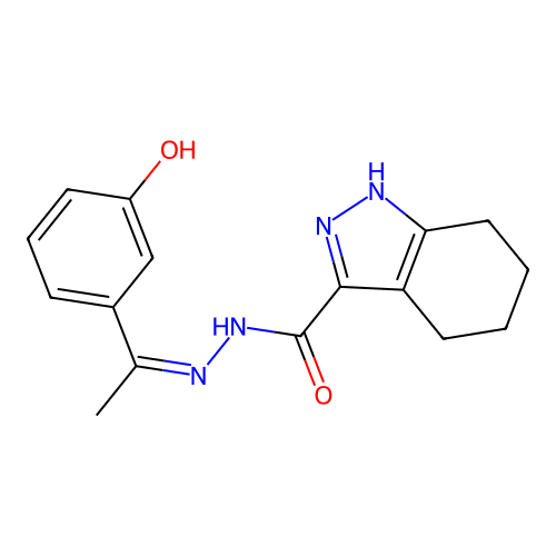 (Z)-N'-(1-(3-hydroxyphenyl)ethylidene)-4,5,6,7-tetrahydro-1H-indazole-3-carbohydrazide structure