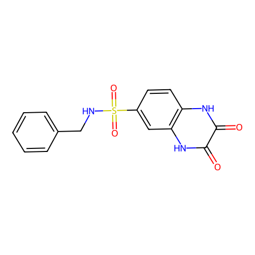 N-benzyl-2,3-dioxo-1,2,3,4-tetrahydroquinoxaline-6-sulfonamide structure