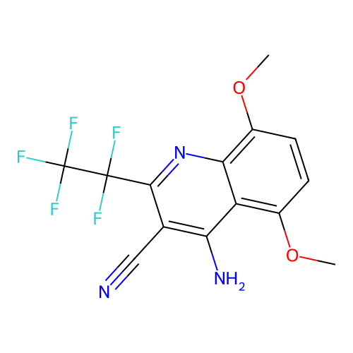 4-Amino-5,8-dimethoxy-2-(1,1,2,2,2-pentafluoroethyl)-3-quinolinecarbonitrile structure