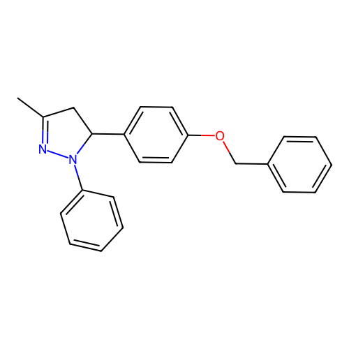 5-[4-(benzyloxy)phenyl]-3-methyl-1-phenyl-4,5-dihydro-1H-pyrazole structure
