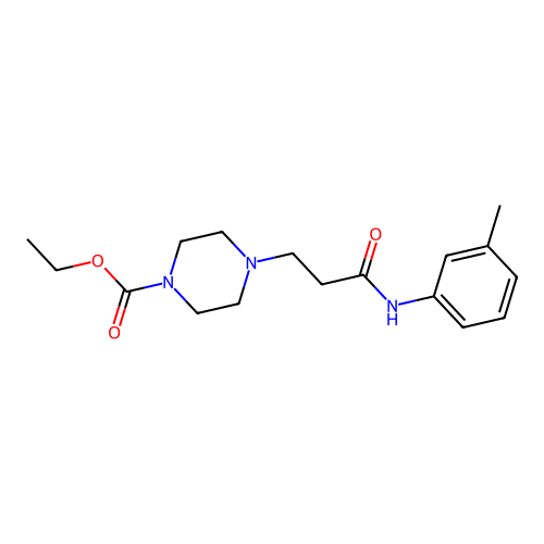 Ethyl 4-[3-oxo-3-(3-toluidino)propyl]-1-piperazinecarboxylate structure