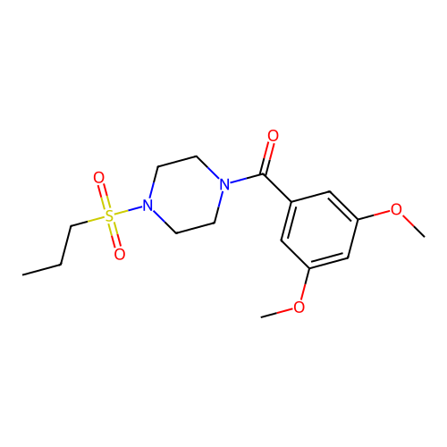 (3,5-Dimethoxy-phenyl)-[4-(propane-1-sulfonyl)-piperazin-1-yl]-methanone structure