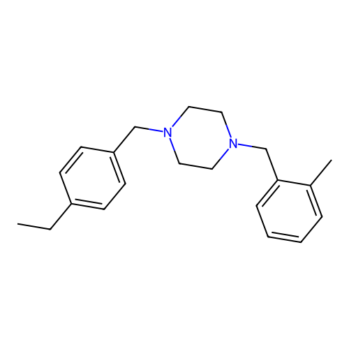 1-(4-Ethylbenzyl)-4-(2-methylbenzyl)piperazine structure