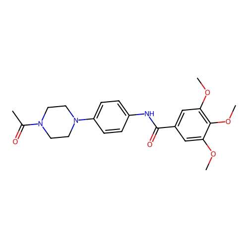 N-[4-(4-acetylpiperazin-1-yl)phenyl]-3,4,5-trimethoxybenzamide structure