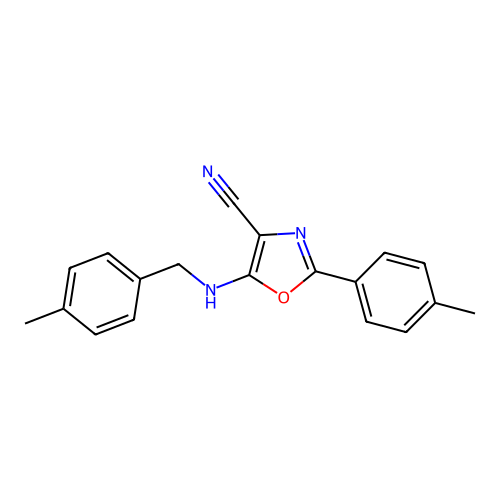 5-[(4-Methylbenzyl)amino]-2-(4-methylphenyl)-1,3-oxazole-4-carbonitrile structure