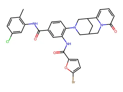 5-bromo-N-(5-((5-chloro-2-methylphenyl)carbamoyl)-2-(8-oxo-5,6-dihydro-1H-1,5-methanopyrido[1,2-a][1,5]diazocin-3(2H,4H,8H)-yl)phenyl)furan-2-carboxamide structure