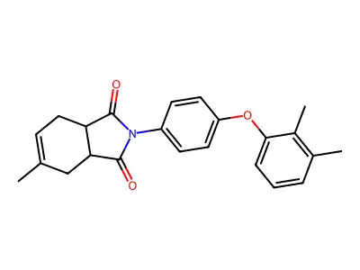 2-[4-(2,3-dimethylphenoxy)phenyl]-5-methyl-3a,4,7,7a-tetrahydro-1H-isoindole-1,3(2H)-dione structure