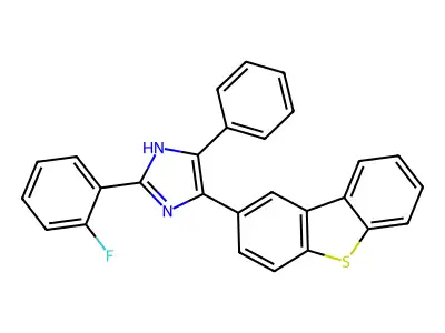 4-dibenzothiophen-2-yl-2-(2-fluorophenyl)-5-phenyl-1H-imidazole structure