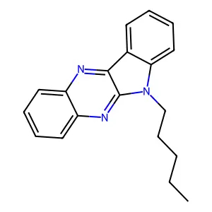 6-pentyl-6H-indolo[2,3-b]quinoxaline structure