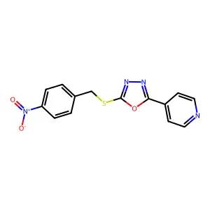 4-{5-[(4-Nitrobenzyl)sulfanyl]-1,3,4-oxadiazol-2-yl}pyridine structure