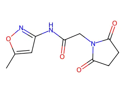 2-(2,5-dioxopyrrolidin-1-yl)-N-(5-methyl-1,2-oxazol-3-yl)acetamide structure