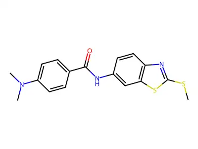 4-(dimethylamino)-N-(2-(methylthio)benzo[d]thiazol-6-yl)benzamide structure