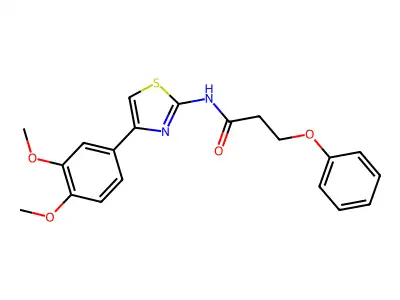 N-[4-(3,4-dimethoxyphenyl)-1,3-thiazol-2-yl]-3-phenoxypropanamide structure