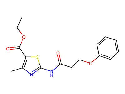 Ethyl 4-methyl-2-(3-phenoxypropanoylamino)-1,3-thiazole-5-carboxylate structure