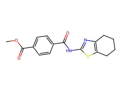 Methyl 4-[(4,5,6,7-tetrahydro-1,3-benzothiazol-2-yl)carbamoyl]benzoate structure