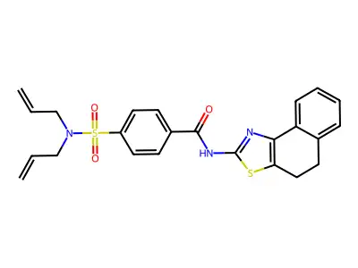 4-(N,N-diallylsulfamoyl)-N-(4,5-dihydronaphtho[1,2-d]thiazol-2-yl)benzamide structure
