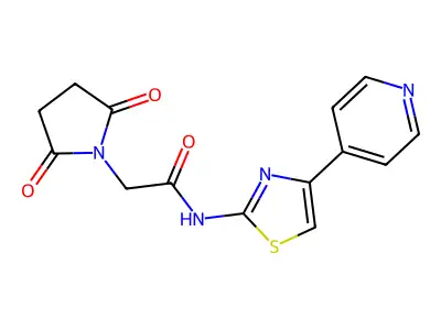 2-(2,5-dioxopyrrolidin-1-yl)-N-(4-(pyridin-4-yl)thiazol-2-yl)acetamide structure