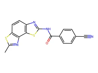 4-cyano-N-(7-methyl-[1,3]thiazolo[5,4-e][1,3]benzothiazol-2-yl)benzamide structure