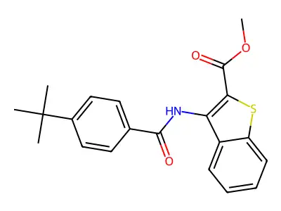 Methyl 3-(4-(tert-butyl)benzamido)benzo[b]thiophene-2-carboxylate structure