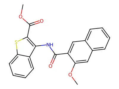 Methyl 3-[(3-methoxynaphthalene-2-carbonyl)amino]-1-benzothiophene-2-carboxylate structure