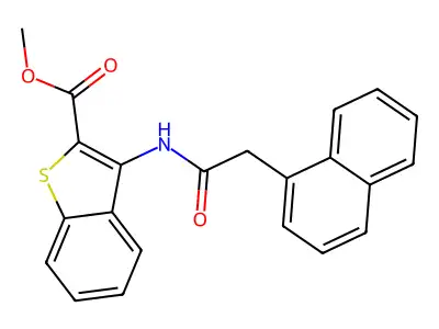Methyl 3-(2-(naphthalen-1-yl)acetamido)benzo[b]thiophene-2-carboxylate structure
