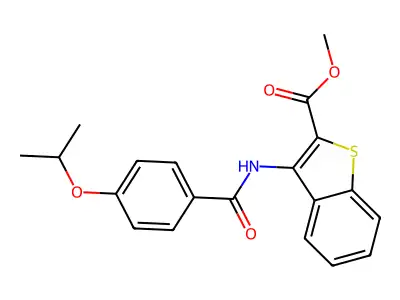 Methyl 3-(4-isopropoxybenzamido)benzo[b]thiophene-2-carboxylate structure