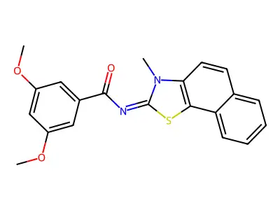 3,5-dimethoxy-N-(3-methylbenzo[g][1,3]benzothiazol-2-ylidene)benzamide structure