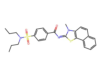 4-(dipropylsulfamoyl)-N-(3-methylbenzo[g][1,3]benzothiazol-2-ylidene)benzamide structure