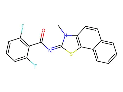 (E)-2,6-difluoro-N-(3-methylnaphtho[2,1-d]thiazol-2(3H)-ylidene)benzamide structure