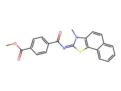 (E)-methyl 4-((3-methylnaphtho[2,1-d]thiazol-2(3H)-ylidene)carbamoyl)benzoate structure