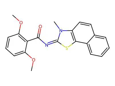 (E)-2,6-dimethoxy-N-(3-methylnaphtho[2,1-d]thiazol-2(3H)-ylidene)benzamide structure